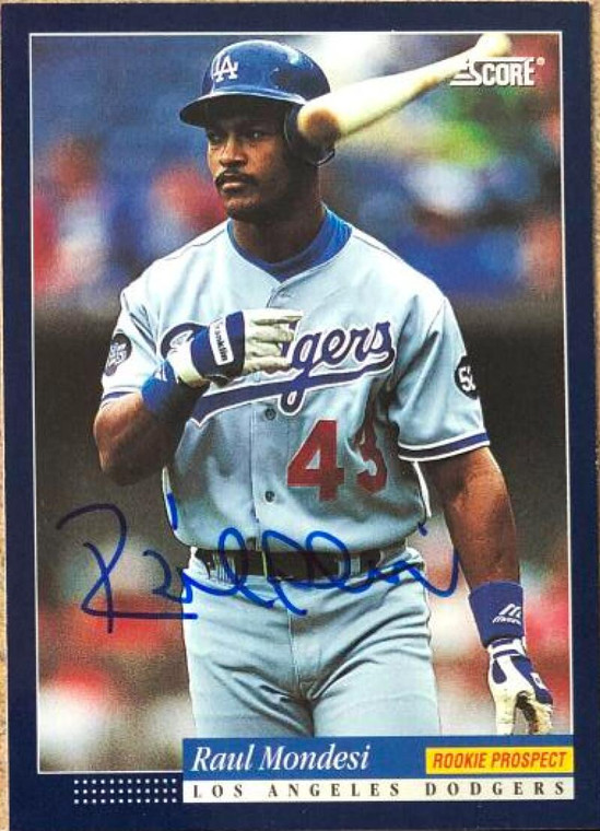 SOLD 108651 Raul Mondesi Autographed 1994 Score #618