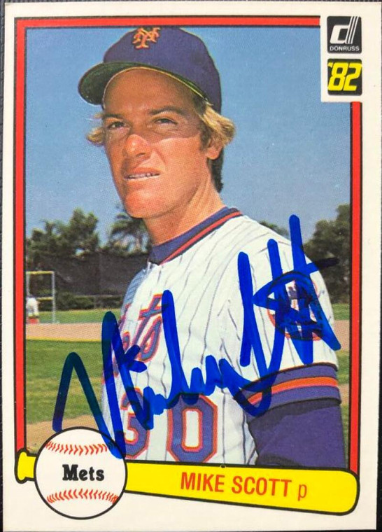 Mike Scott Autographed 1982 Donruss #128 New York Mets Card