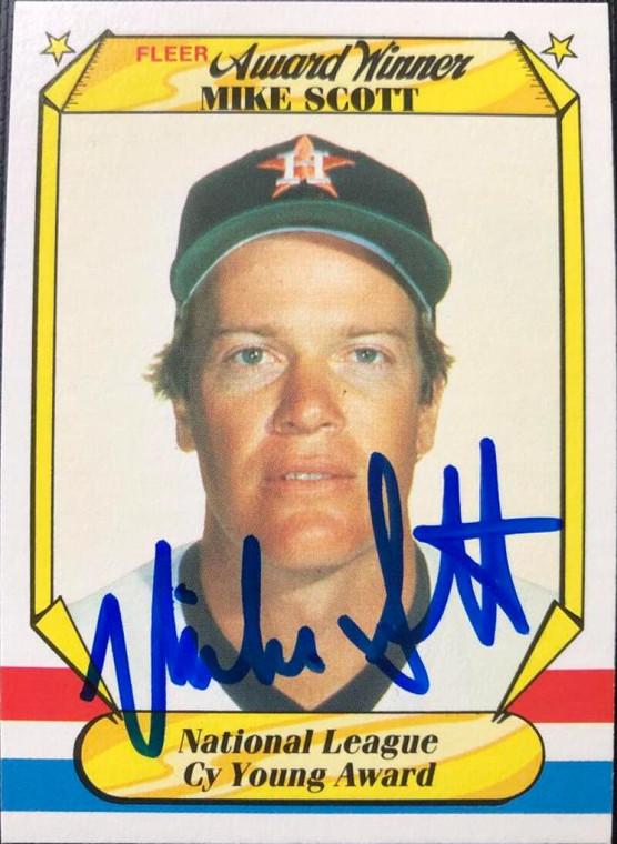 Mike Scott  Autographed 1987 Fleer Award Winners #37