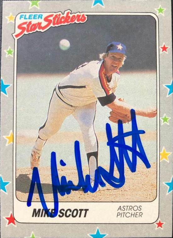 Mike Scott  Autographed 1988 Fleer Star Stickers #89