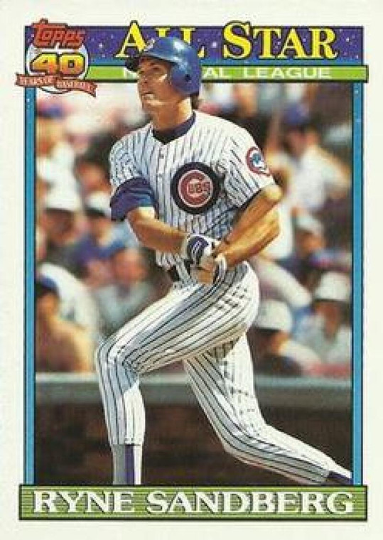 1991 Topps #398 Ryne Sandberg AS VG Chicago Cubs 