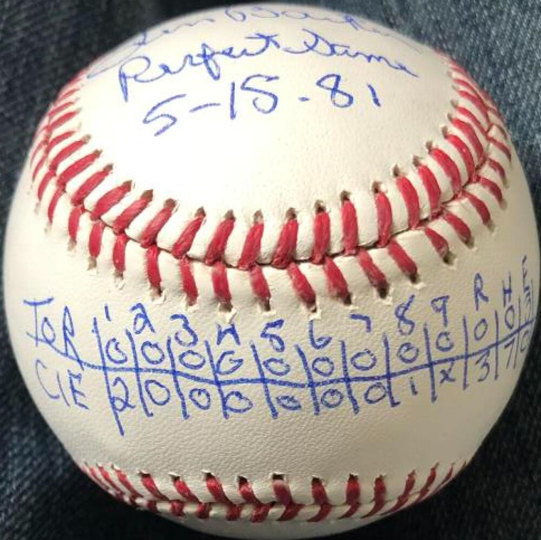 Len Barker Perfect Game Box Score Inscribed ROMLB Baseball 