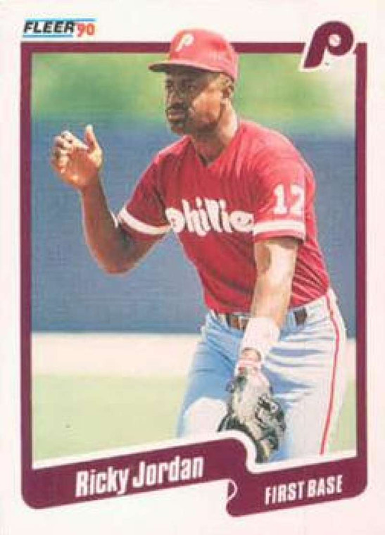 1990 Fleer #564 Ricky Jordan UER VG Philadelphia Phillies 
