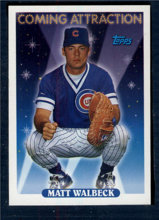 1993 Topps #812 Matt Walbeck VG RC Rookie Chicago Cubs 