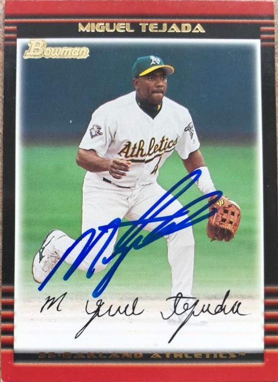 Miguel Tejada Autographed 2002 Bowman #4