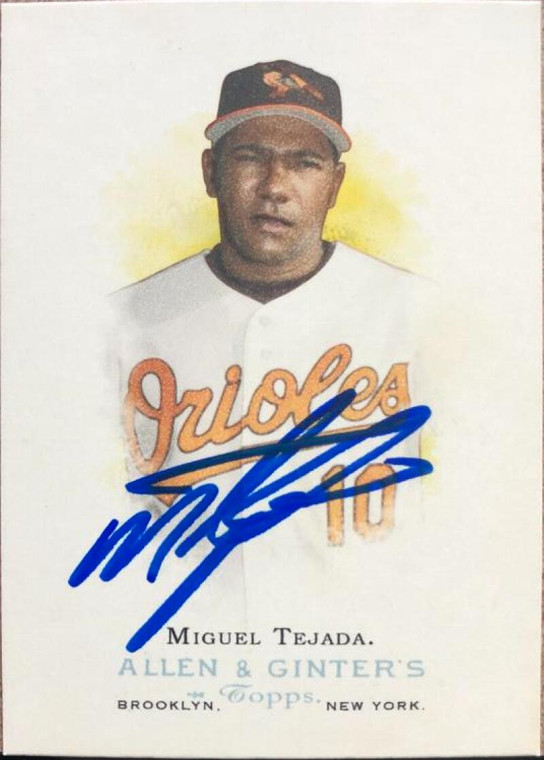 SOLD 114634 Miguel Tejada Autographed 2006 Topps Allen & Ginter #12