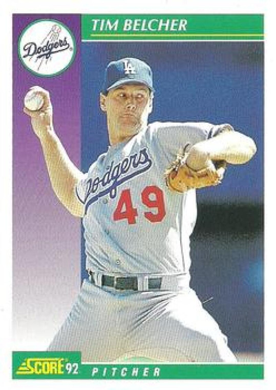 1992 Score #368 Tim Belcher VG  Los Angeles Dodgers 