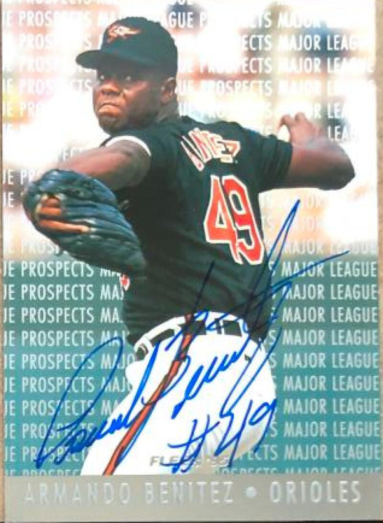 SOLD 115829 Armando Benitez Autographed 1995 Fleer Major League Prospects #4