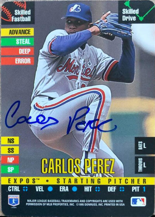 Carlos Perez Autographed 1995 Donruss Top of the Order #NNO