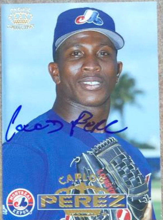 Carlos Perez Autographed 1996 Pacific Crown Collection #130