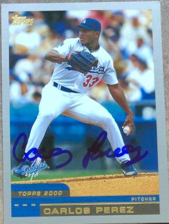 Carlos Perez Autographed 2000 Topps #373