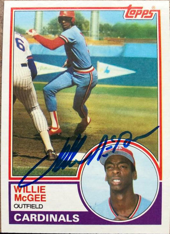 Willie McGee Autographed 1983 Topps #49 Rookie Card