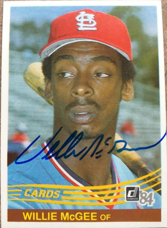 Willie McGee Autographed 1984 Donruss #353 St. Louis Cardinals Card