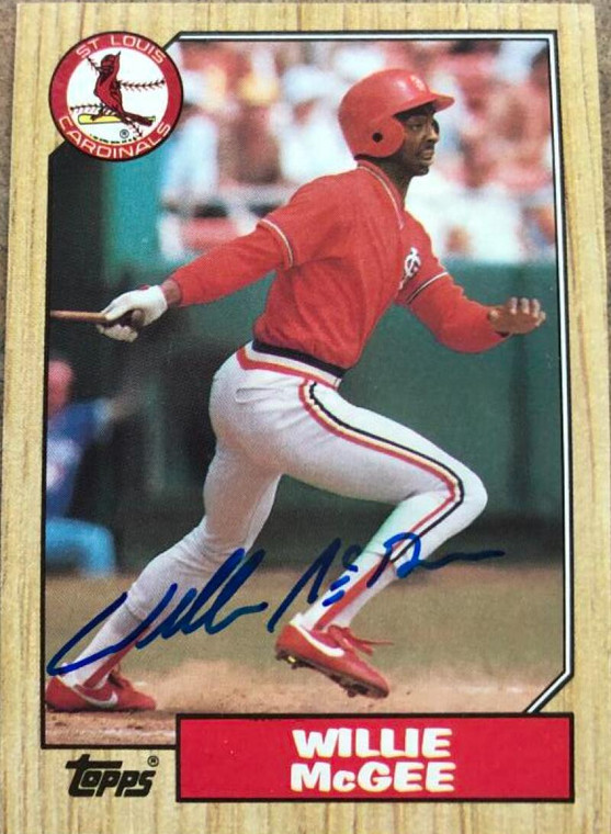 Willie McGee Autographed 1987 Topps #440 St. Louis Cardinals Card 
