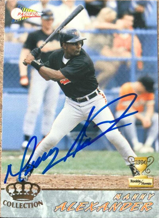 Manny Alexander Autographed 1994 Pacific Crown Collection #24