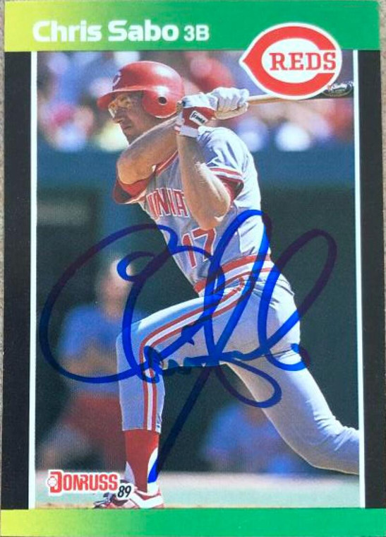 Chris Sabo Autographed 1989 Donruss Baseball's Best #222