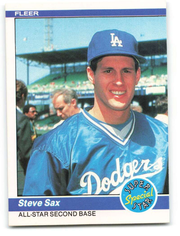 1984 Fleer #633 Steve Sax All-Star Second Base VG Los Angeles Dodgers 