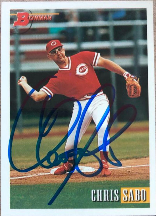 SOLD 116107 Chris Sabo Autographed 1993 Bowman #286