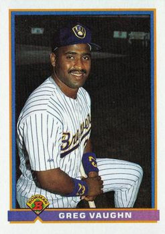 1991 Bowman #33 Greg Vaughn VG Milwaukee Brewers 