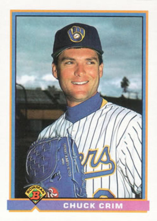 1991 Bowman #51 Chuck Crim VG Milwaukee Brewers 