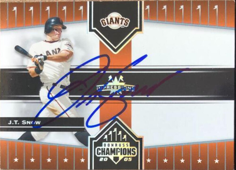 SOLD 116365 J.T. Snow Autographed 2005 Donruss Champions #446