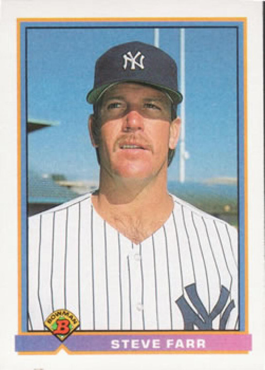 1991 Bowman #168 Steve Farr VG New York Yankees 