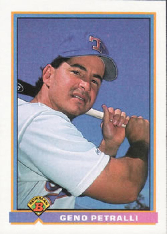 SOLD 72354 1991 Bowman #284 Geno Petralli VG Texas Rangers 