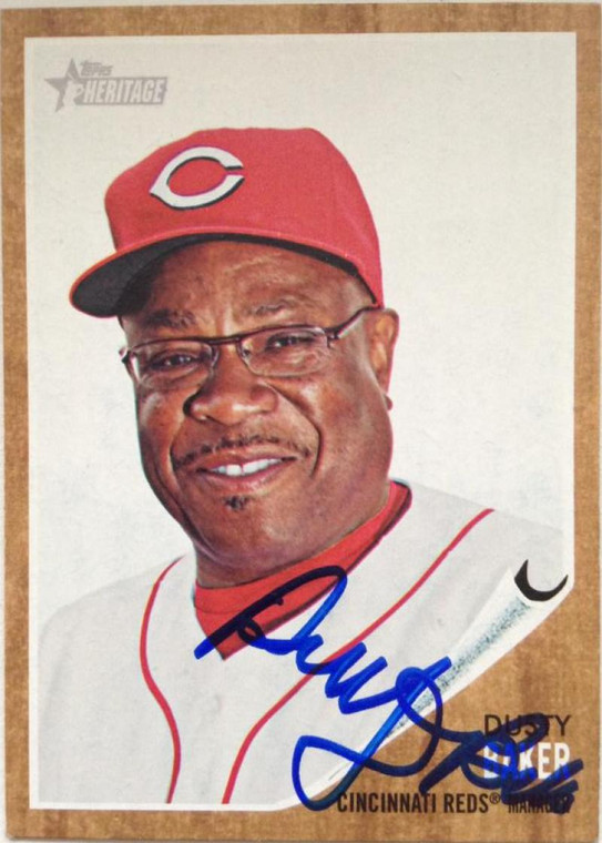 SOLD 3848 Dusty Baker Autographed 2011 Topps Heritage #172