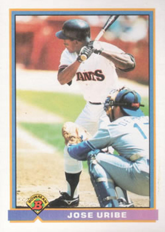 1991 Bowman #627 Jose Uribe VG San Francisco Giants 