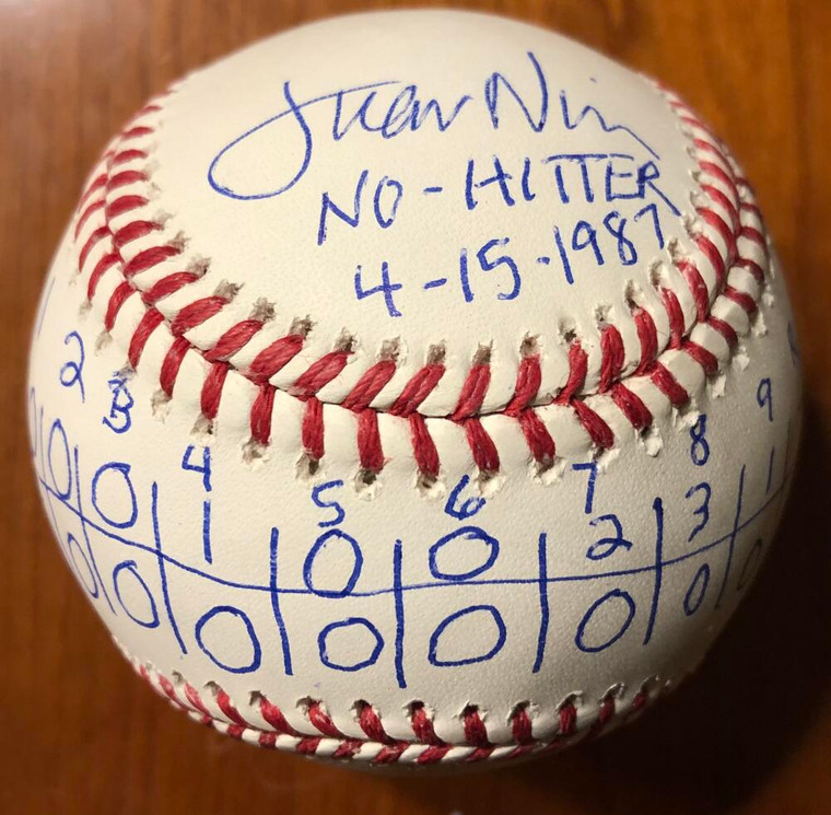 Juan Nieves Autographed ROMLB Box Score Inscribed No Hitter 4-15-87