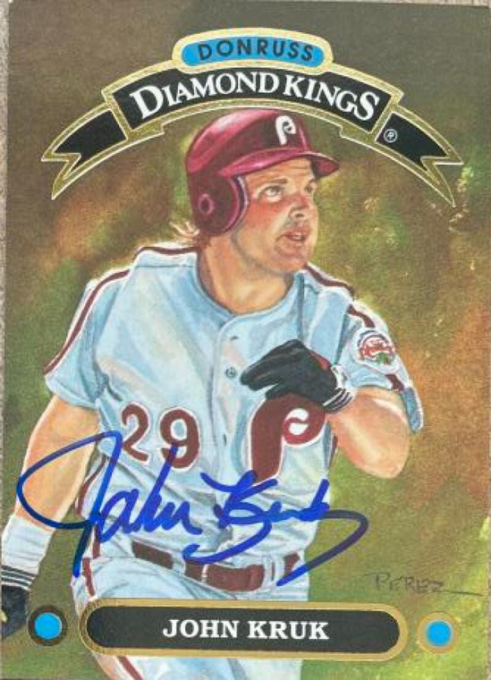 John Kruk Autographed 1992 Donruss Diamond Kings #DK -12