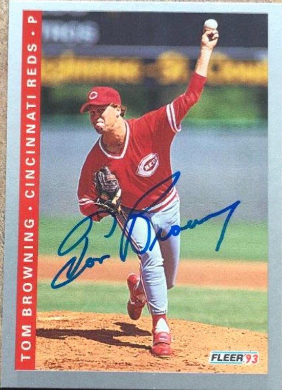 Tom Browning Autographed 1993 Fleer #387