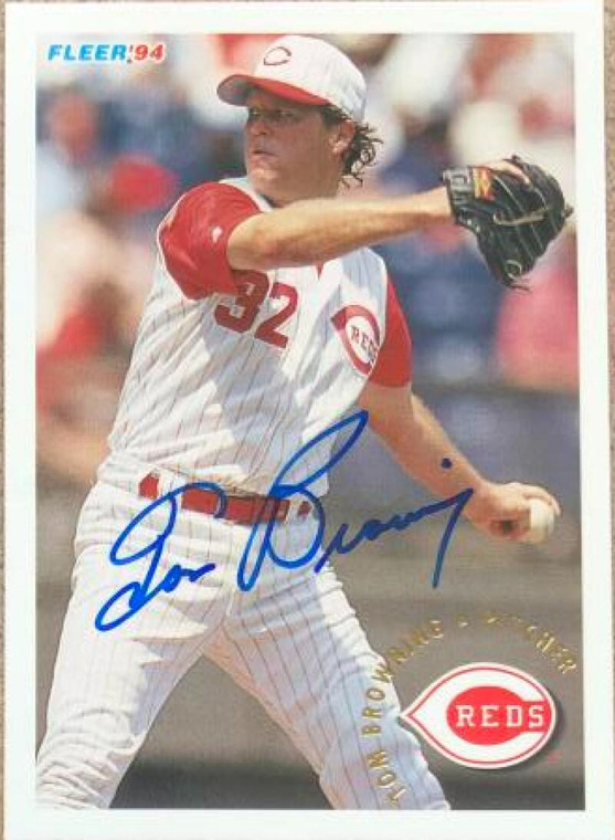 Tom Browning Autographed 1994 Fleer #406