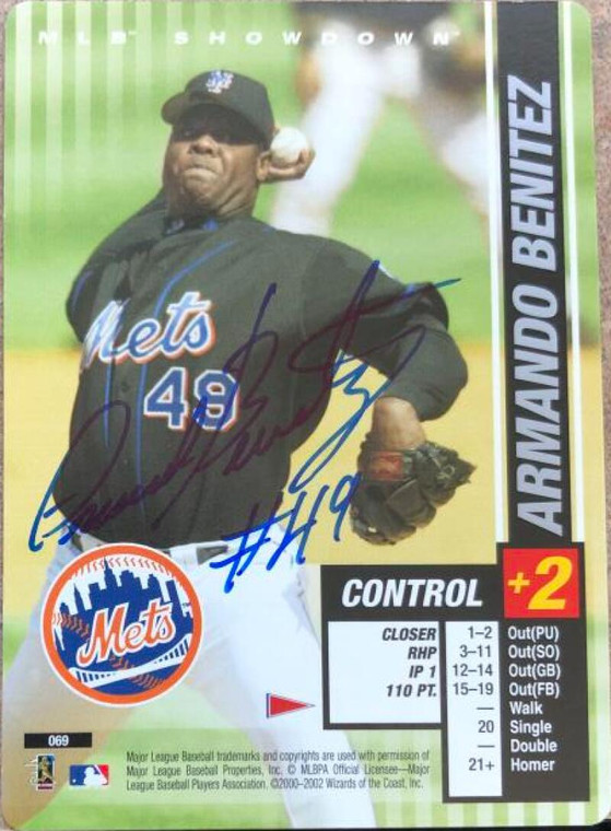 Armando Benitez Autographed 2002 MLB Showdown Pennant Run #69