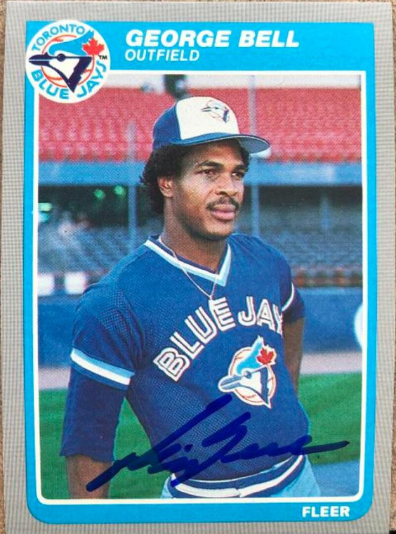 George Bell Autographed 1985 Fleer #100 Toronto Blue Jays Card