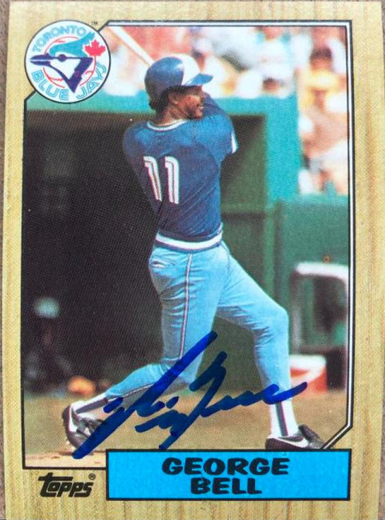 George Bell Autographed 1987 Topps #681 Toronto Blue Jays Card