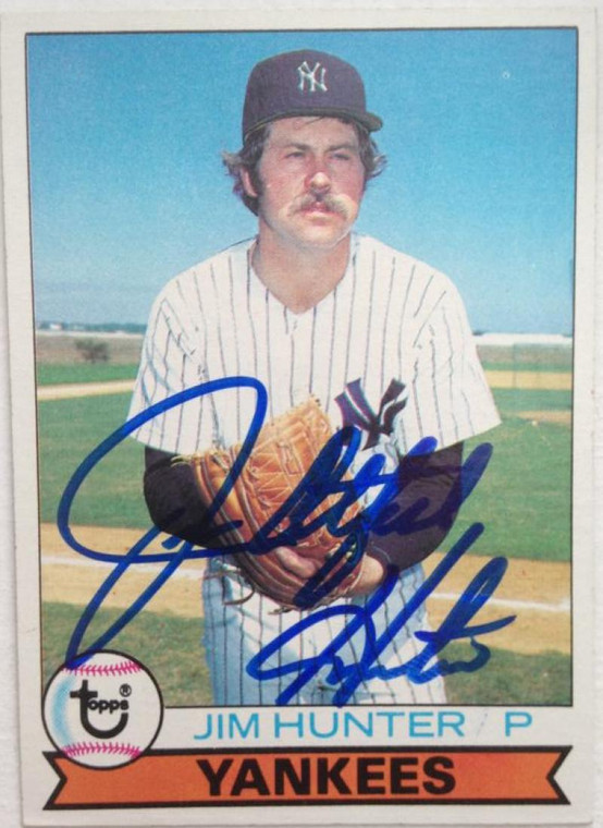 SOLD 3923 Jim "Catfish" Hunter Autographed 1979 Topps #670