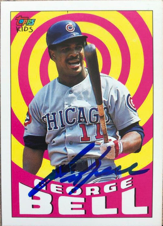 SOLD 117116 George Bell Autographed 1992 Topps Kids #3