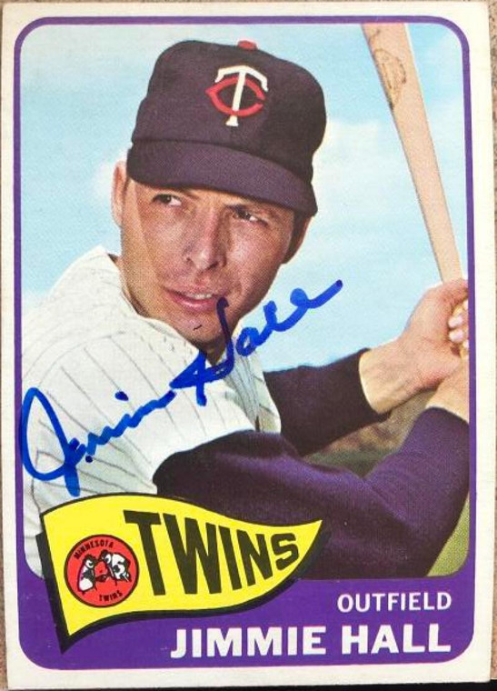 Jimmie Hall Autographed 1965 Topps #580 VERY TOUGH 