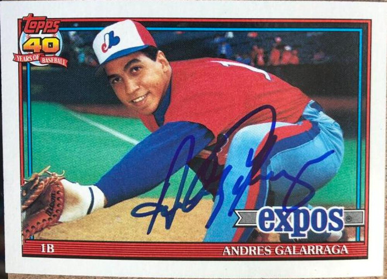 Andres Galarraga Autographed 1991 Topps #610