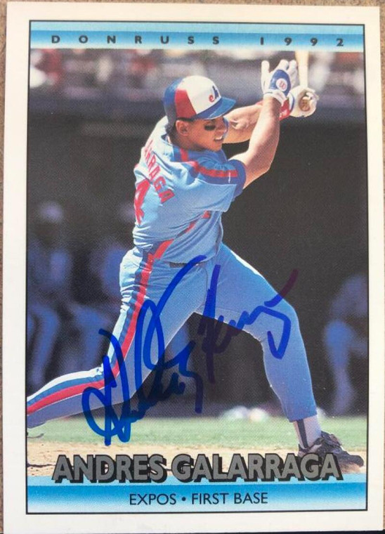 Andres Galarraga Autographed 1992 Donruss #355