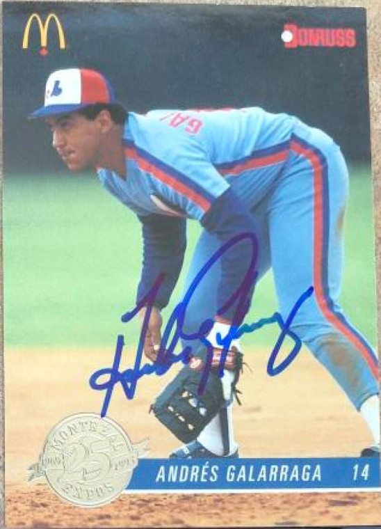 Andres Galarraga Autographed 1993 Donruss McDonald's Montreal Expos 25th Anniversary #4