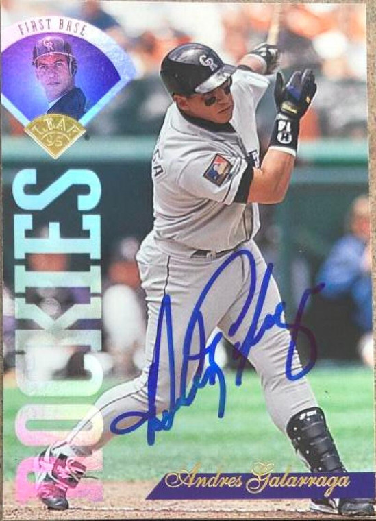 Andres Galarraga Autographed 1995 Leaf #276