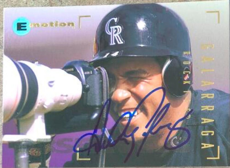 Andres Galarraga Autographed 1995 Skybox E-Motion #125 