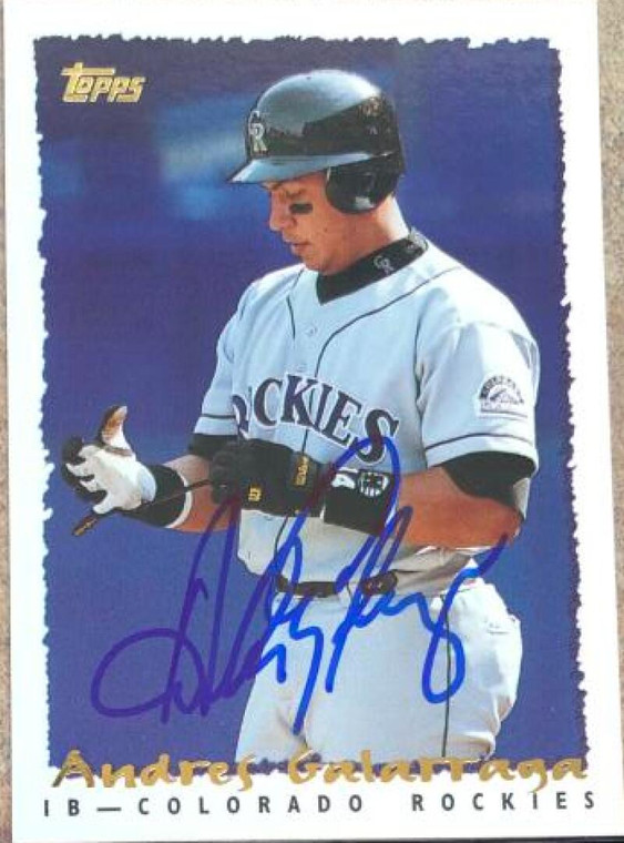 Andres Galarraga Autographed 1995 Topps #446 Colorado Rockies Card