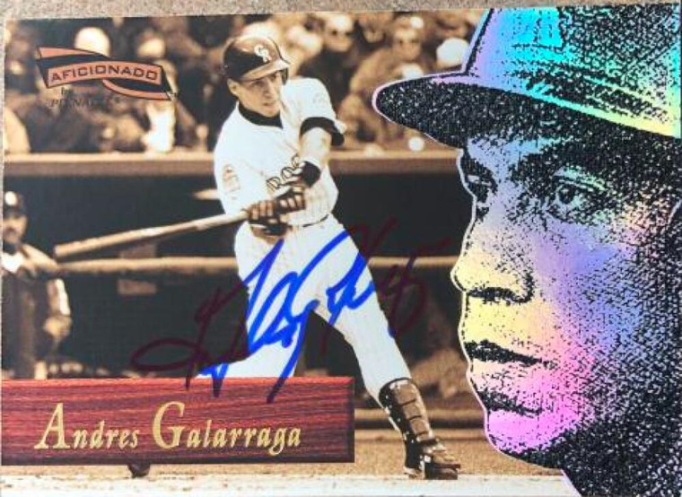 SOLD 117288 Andres Galarraga Autographed 1996 Pinnacle Aficionado #14