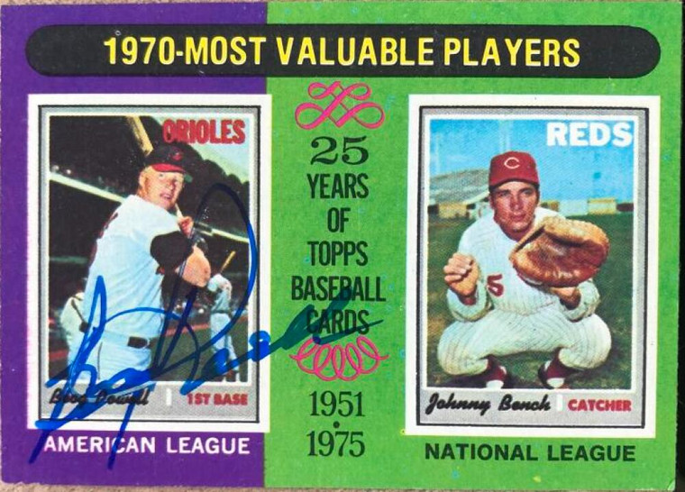 SOLD 117336 Boog Powell Autographed 1975 Topps #208