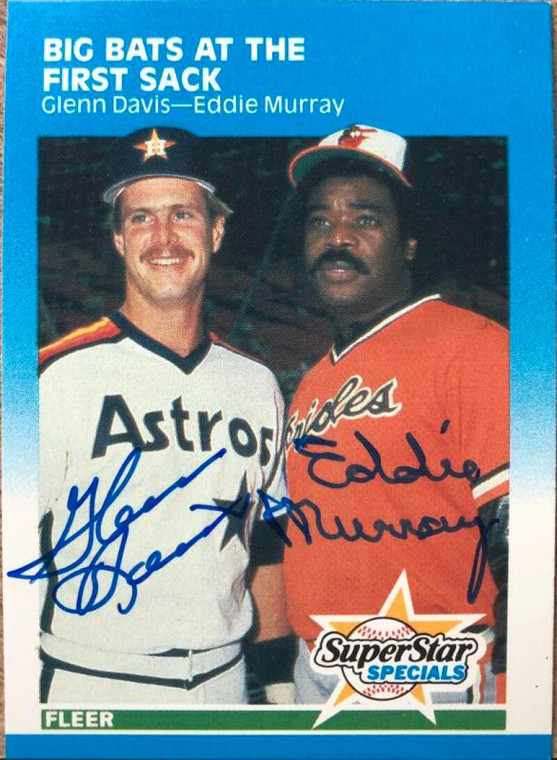 Eddie Murray & Glenn Davis Dual Autographed 1987 Fleer #636