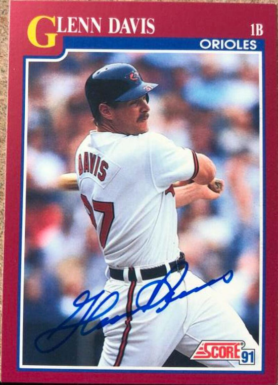 SOLD 117393 Glenn Davis Autographed 1991 Score Rookie/Traded #7T