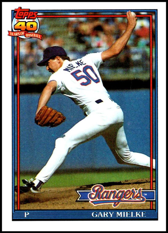 1991 Topps #54 Gary Mielke VG Texas Rangers 